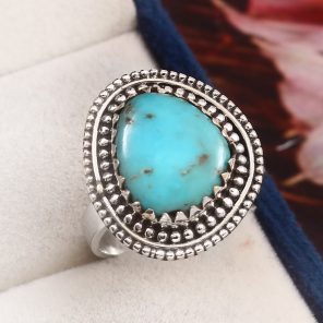 Arizona Turquoise Size US 9 925 Sterling Silver Ring (RS107-45)