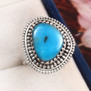 Arizona Turquoise Size US 10 925 Sterling Silver Ring (RS107-46)