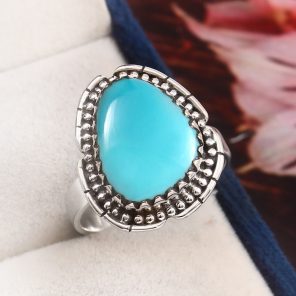 Arizona Turquoise Size US 10 925 Sterling Silver Ring (RS107-40)