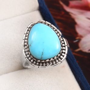 Arizona Turquoise Size US 10 925 Sterling Silver Ring (RS107-41)