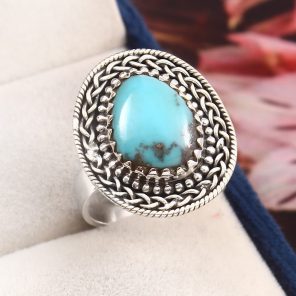 Arizona Turquoise Size US 10 925 Sterling Silver Ring (RS107-48)