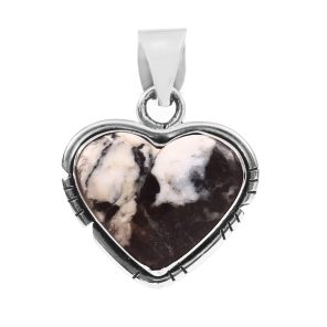 White Buffalo Turquoise 1.25" 925 Sterling Silver Pendant (REXT24-231)