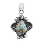Golden Hills Turquoise 1.5" 925 Sterling Silver Pendant (REXT43-5)