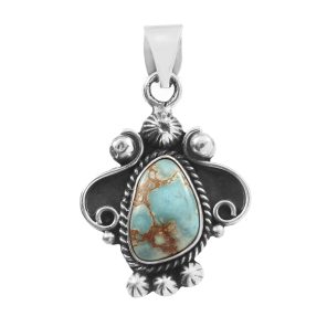 Golden Hills Turquoise 1.5" 925 Sterling Silver Pendant (REXT43-5)