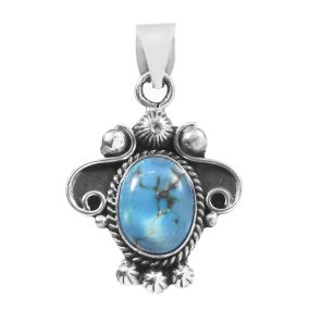Golden Hills Turquoise 1.5" 925 Sterling Silver Pendant (REXT43-6)