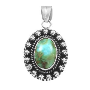 Sonoran Gold Turquoise 1.5" 925 Sterling Silver Pendant (REXT43-28)