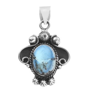 Golden Hills Turquoise 1.5" 925 Sterling Silver Pendant (REXT43-12)