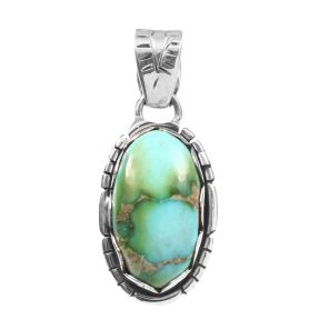 Sonoran Gold Turquoise 1.25" 925 Sterling Silver Pendant (REXT43-30)
