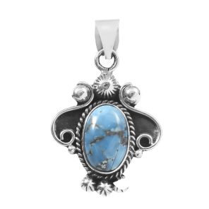 Golden Hills Turquoise 1.5" 925 Sterling Silver Pendant (REXT43-13)
