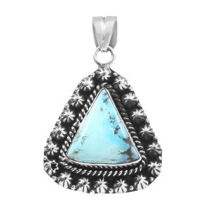 Golden Hills Turquoise 1.5" 925 Sterling Silver Pendant (REXT43-14)