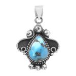 Golden Hills Turquoise 1.5" 925 Sterling Silver Pendant (REXT43-16)