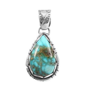 Sonoran Gold Turquoise 1.25" 925 Sterling Silver Pendant (REXT43-48)