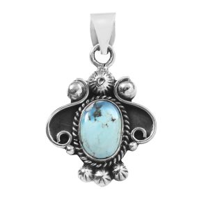 Golden Hills Turquoise 1.5" 925 Sterling Silver Pendant (REXT43-21)