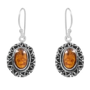 Orange Kyanite 1.25â€³ 925 Sterling Silver Earring (RS108-259)