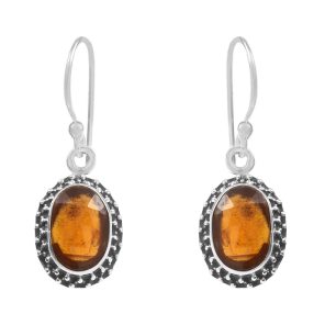 Orange Kyanite 1.25â€³ 925 Sterling Silver Earring (RS108-260)