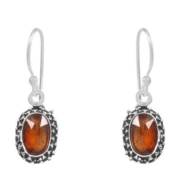 Orange Kyanite 1.25â€³ 925 Sterling Silver Earring (RS108-261)