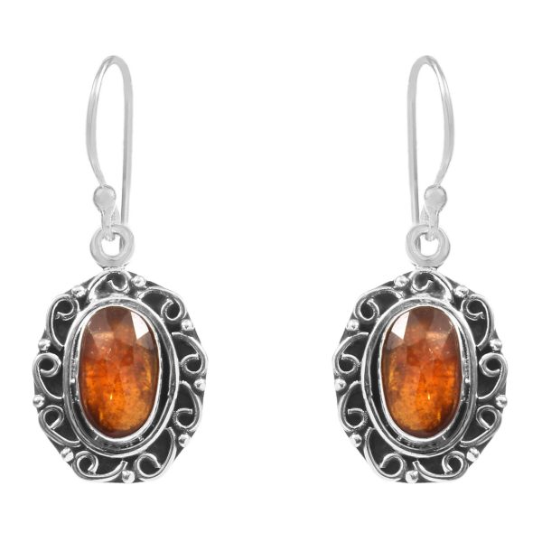 Orange Kyanite 1.25â€³ 925 Sterling Silver Earring (RS108-266)