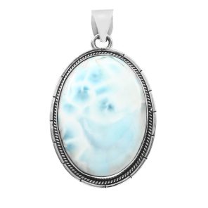 Larimar 1.75" 925 Sterling Silver Pendant (REXT24-261)
