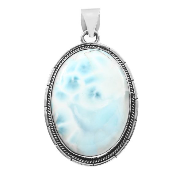 Larimar 1.75" 925 Sterling Silver Pendant (REXT24-261)