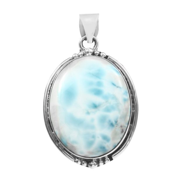 Larimar 1.5" 925 Sterling Silver Pendant (REXT24-262)