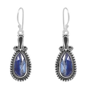 Rose Cut Kyanite 1.5" 925 Sterling Silver Earring (REXT43-70)