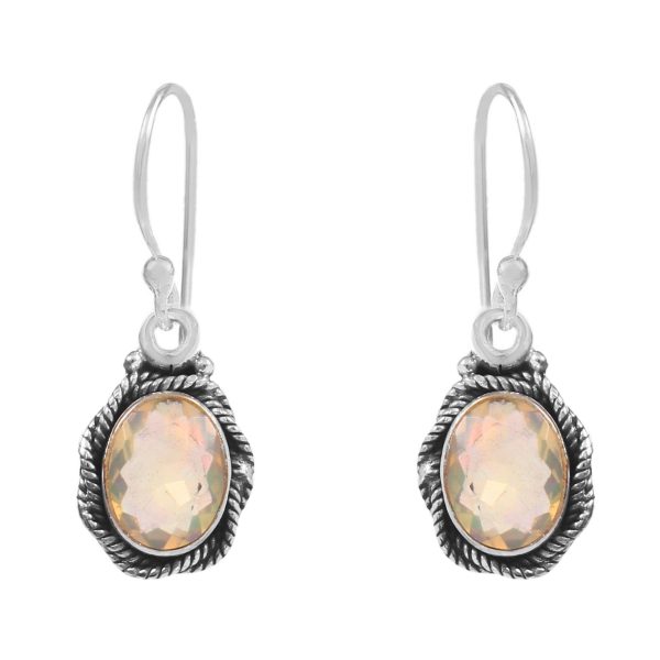 Ethiopian Opal 1â€³ 925 Sterling Silver Earring (REXT36-137)
