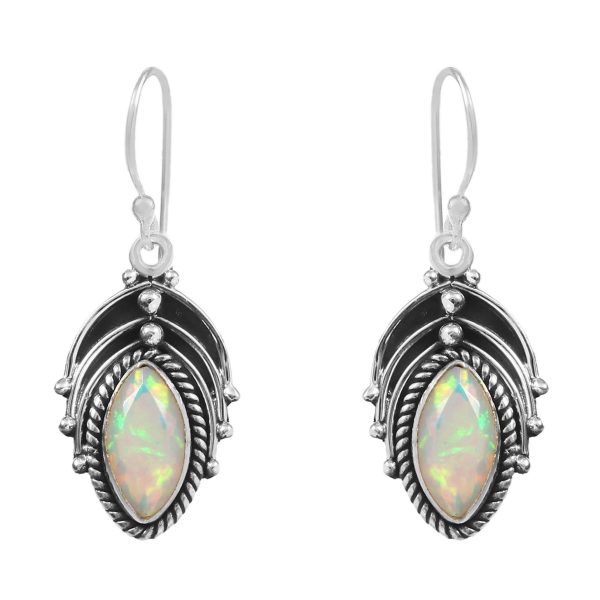 Ethiopian Opal 1.25â€³ 925 Sterling Silver Earring (REXT36-145)