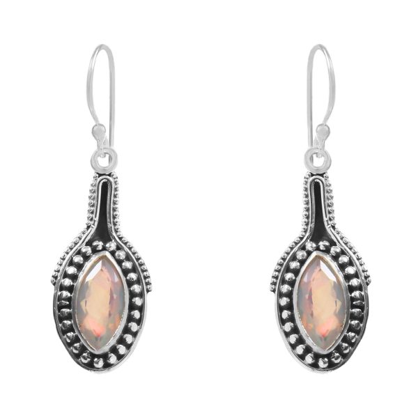 Ethiopian Opal 1.25â€³ 925 Sterling Silver Earring (REXT36-142)