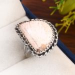 Pink Scolecite Size US 10 925 Sterling Silver Ring (REXT37-137)