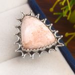 Pink Scolecite Size US 5 925 Sterling Silver Ring (REXT37-114)