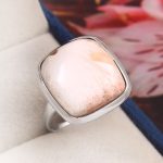 Pink Scolecite Size US 9 925 Sterling Silver Ring (REXT19-144)