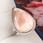 Pink Scolecite Size US 12 925 Sterling Silver Ring (REXT19-151)