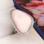 Pink Scolecite Size US 6 925 Sterling Silver Ring (REXT19-136)