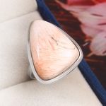 Pink Scolecite Size US 6 925 Sterling Silver Ring (REXT19-137)