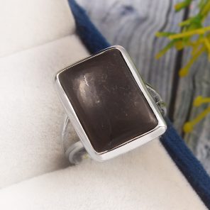 Shungite Size US 7 925 Sterling Silver Ring (REXT16-66)