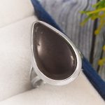 Shungite Size US 6 925 Sterling Silver Ring (REXT16-67)