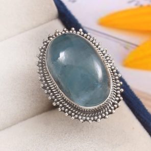 Aquamarine Size US 6 925 Sterling Silver Ring (REXT19-171)