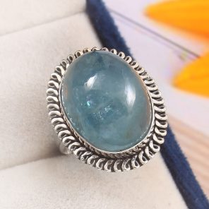 Aquamarine Size US 7 925 Sterling Silver Ring (REXT19-174)