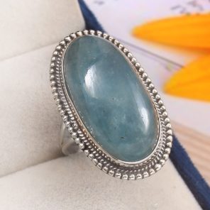 Aquamarine Size US 11 925 Sterling Silver Ring (REXT19-193)