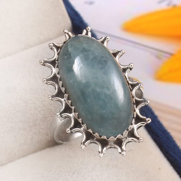 Aquamarine Size US 11 925 Sterling Silver Ring (REXT19-194)