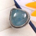 Aquamarine Size US 11 925 Sterling Silver Ring (REXT19-195)