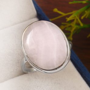Pink Chalcedony Size US 12 925 Sterling Silver Ring (REXT16-18)