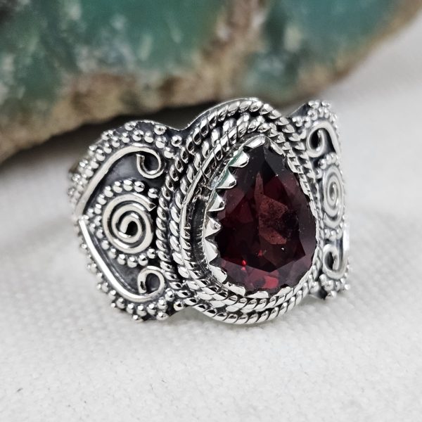 Garnet 925 Sterling Silver Ring (REXT56-153) - Image 2