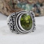 Peridot 925 Sterling Silver Ring (REXT42-216)