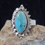 Mohave Turquoise 925 Sterling Silver Ring (REXT38-5)