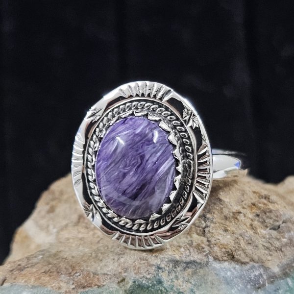 Charoite 925 Sterling Silver Ring (REXT38-9)