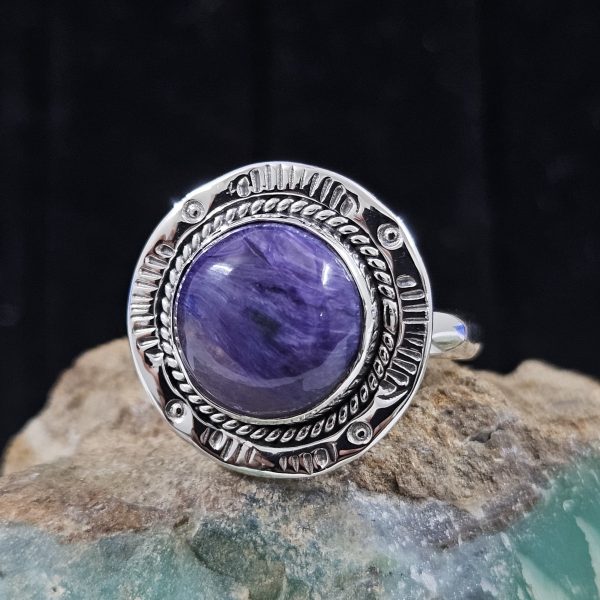 Charoite 925 Sterling Silver Ring (REXT38-11)