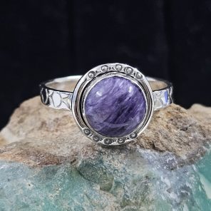 Charoite 925 Sterling Silver Ring (REXT38-12)