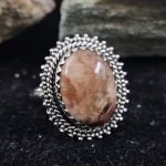 Petrified Wood 925 Sterling Silver Ring (REXT32-61)
