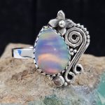 Aurora Opal Southwest Style 925 Sterling Silver Ring (RS37-11)